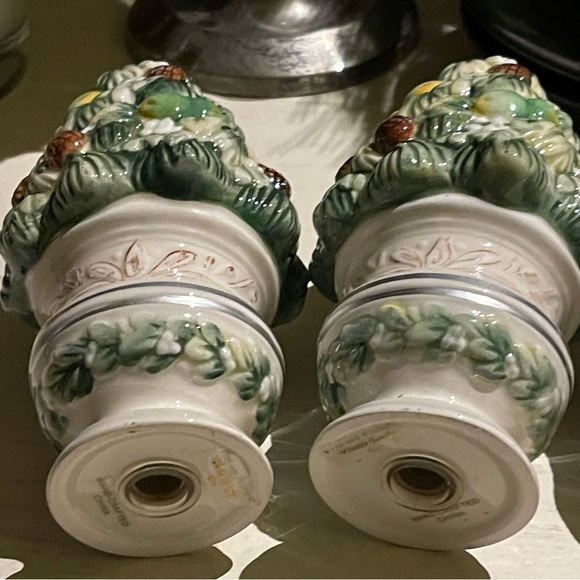 Vintage Fitz and Floyd Salt Pepper Shakers Winter Garden Topiary Holiday Decor - Picture 5 of 9